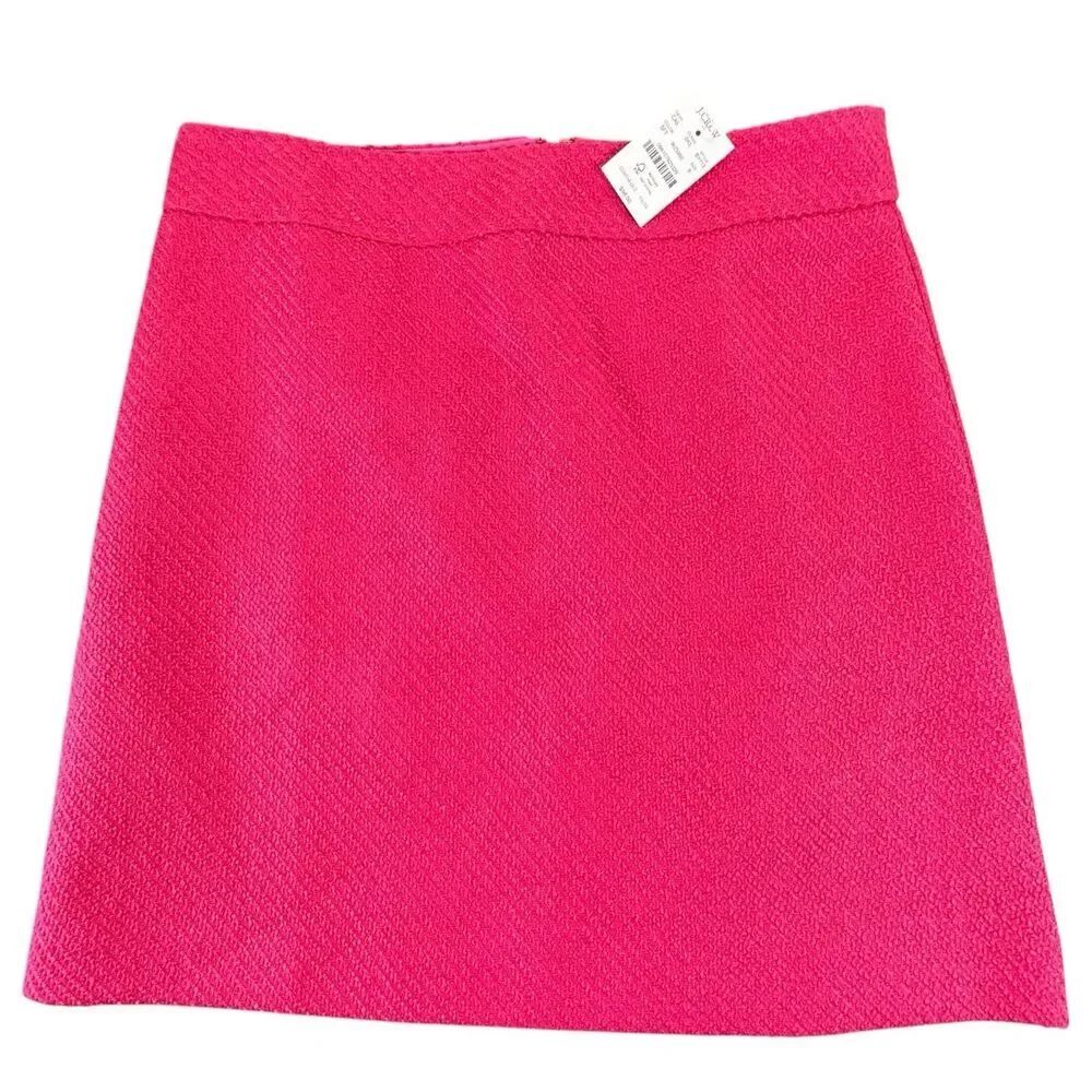 NWT $98 J.Crew Sz 8 Hot Pink Tweed Mini Skirt Barbiecore Preppy New